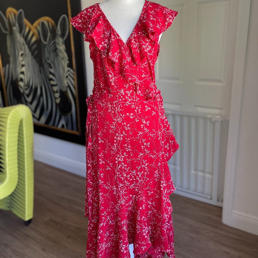 *New* Maxi Studio Red Floral Frilly Dress